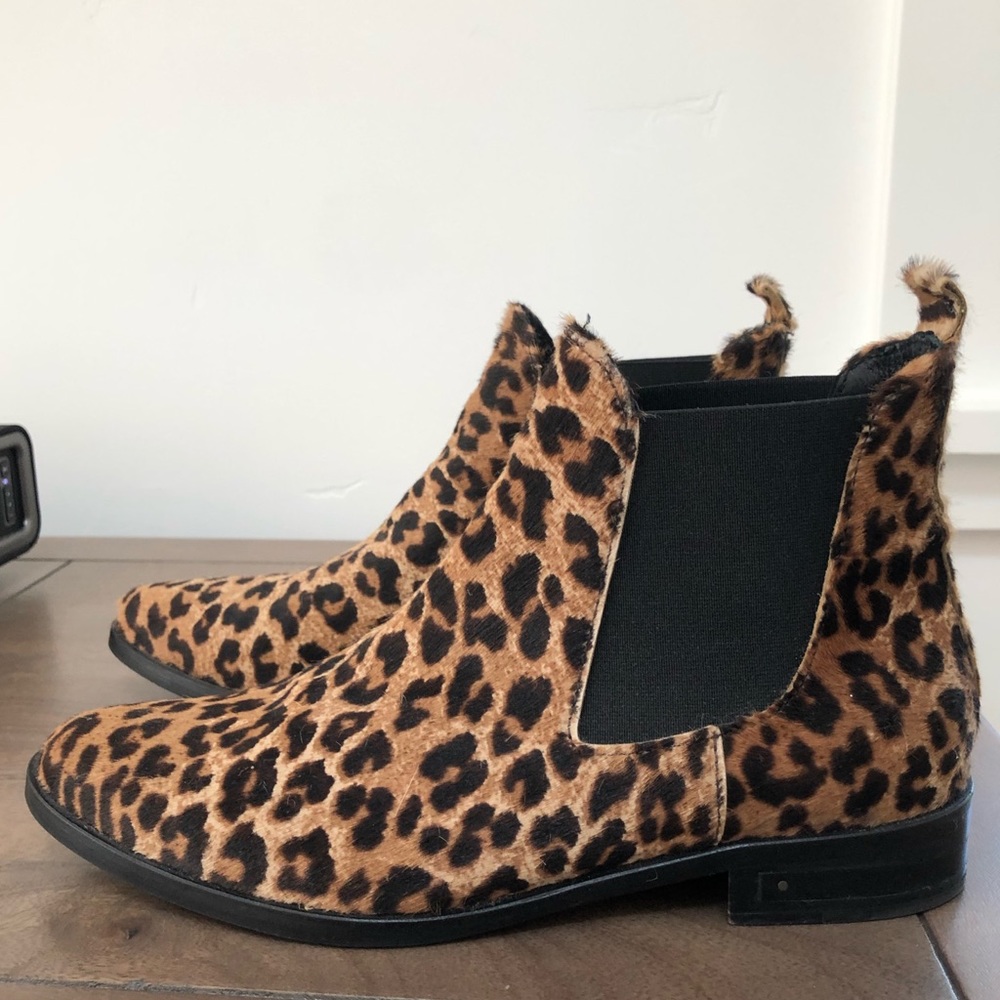 Freda Salvador leopard Chelsea calf hair boot
